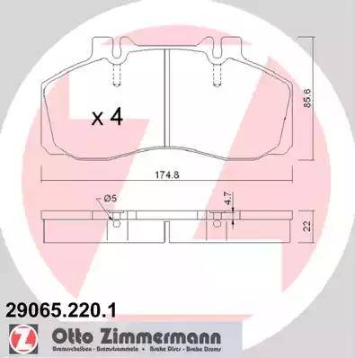 Zimmermann 29065.220.1 - Əyləc altlığı dəsti, əyləc diski furqanavto.az