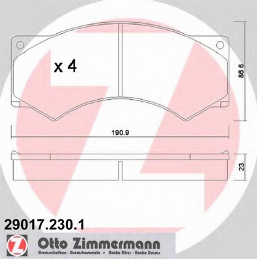 Zimmermann 29017.230.1 - Əyləc altlığı dəsti, əyləc diski furqanavto.az