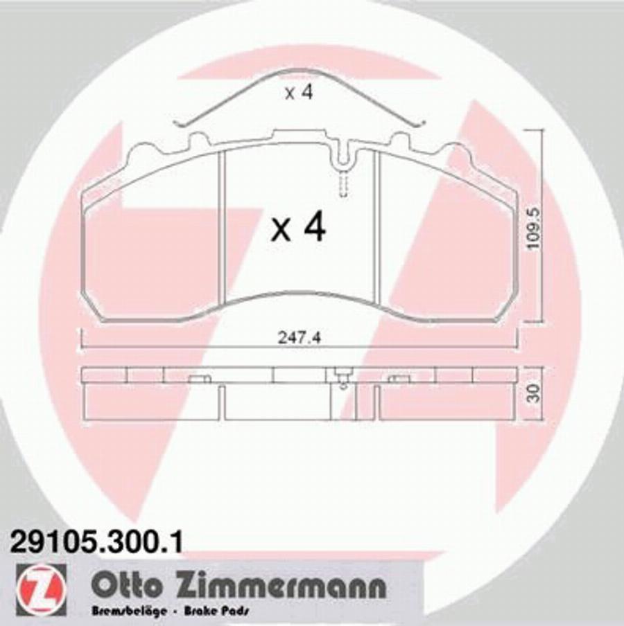 Zimmermann 291053001 - Əyləc altlığı dəsti, əyləc diski furqanavto.az