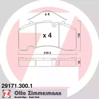 Zimmermann 29171.300.1 - Əyləc altlığı dəsti, əyləc diski furqanavto.az