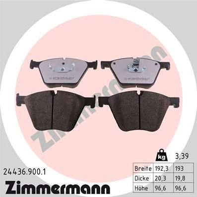 Zimmermann 24436.900.1 - Əyləc altlığı dəsti, əyləc diski furqanavto.az