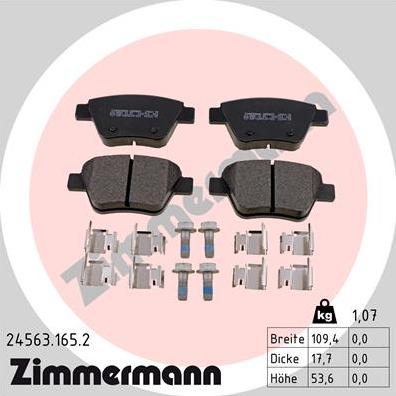 Zimmermann 24563.165.2 - Əyləc altlığı dəsti, əyləc diski www.furqanavto.az