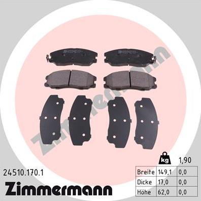 Zimmermann 24510.170.1 - Əyləc altlığı dəsti, əyləc diski furqanavto.az