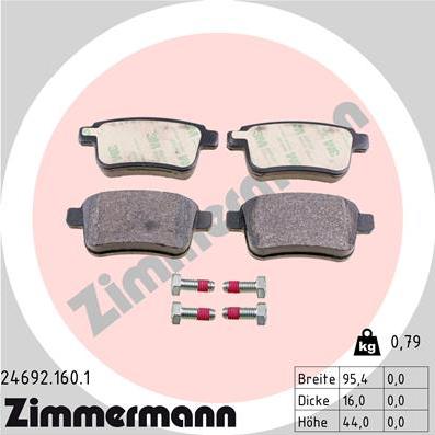 Zimmermann 24692.160.1 - Əyləc altlığı dəsti, əyləc diski furqanavto.az