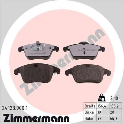 Zimmermann 24123.900.1 - Əyləc altlığı dəsti, əyləc diski furqanavto.az