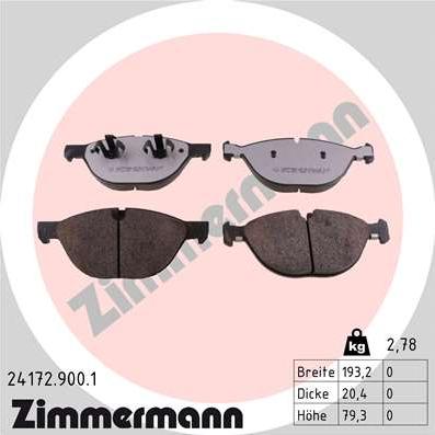 Zimmermann 24172.900.1 - Əyləc altlığı dəsti, əyləc diski furqanavto.az