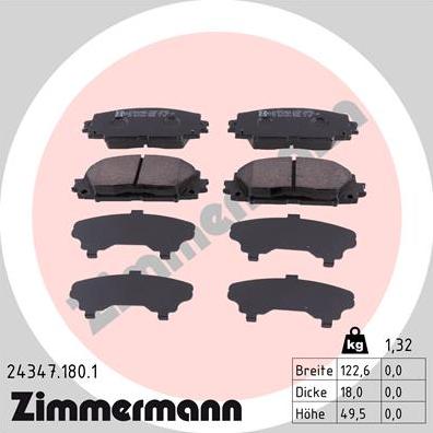 Zimmermann 24347.180.1 - Əyləc altlığı dəsti, əyləc diski furqanavto.az