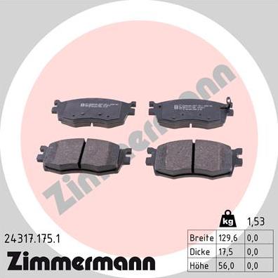 Zimmermann 24317.175.1 - Əyləc altlığı dəsti, əyləc diski www.furqanavto.az