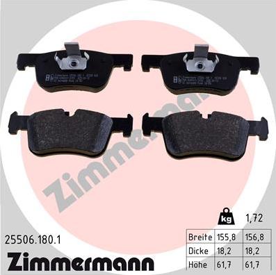 Zimmermann 25506.180.1 - Əyləc altlığı dəsti, əyləc diski furqanavto.az