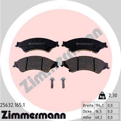 Zimmermann 25632.165.1 - Əyləc altlığı dəsti, əyləc diski furqanavto.az