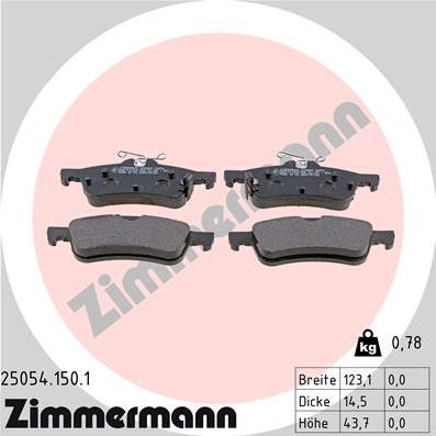 Zimmermann 25054.150.1 - Əyləc altlığı dəsti, əyləc diski furqanavto.az