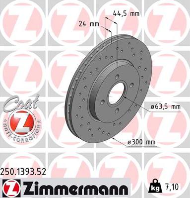 Zimmermann 250.1393.52 - Əyləc Diski furqanavto.az