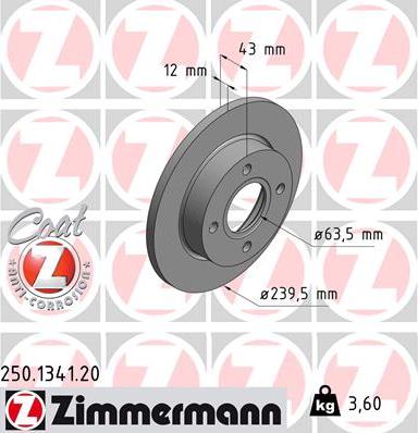 Zimmermann 250.1341.20 - Əyləc Diski furqanavto.az