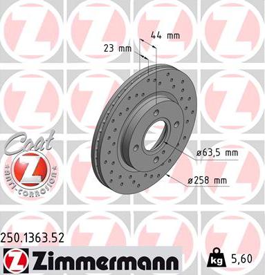 Zimmermann 250.1363.52 - Əyləc Diski furqanavto.az