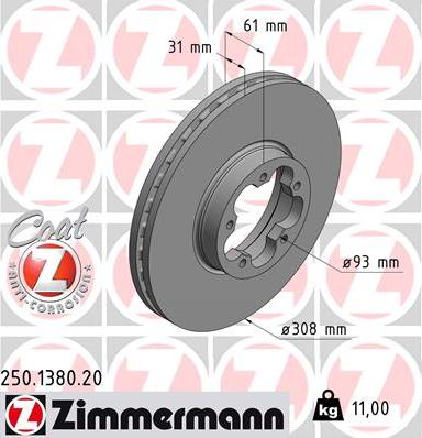 Zimmermann 250.1380.20 - Əyləc Diski furqanavto.az