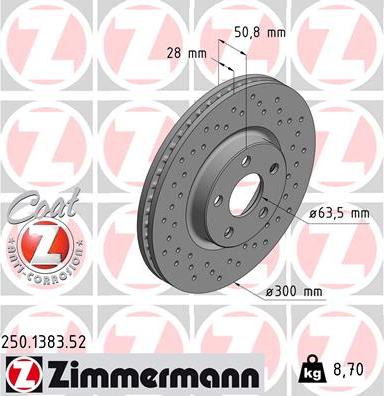 Zimmermann 250.1383.52 - Əyləc Diski furqanavto.az