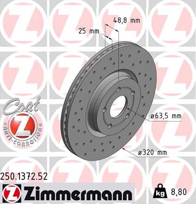 Zimmermann 250.1372.52 - Əyləc Diski furqanavto.az