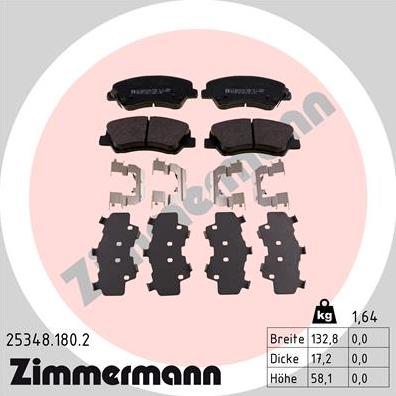 Zimmermann 25348.180.2 - Əyləc altlığı dəsti, əyləc diski www.furqanavto.az