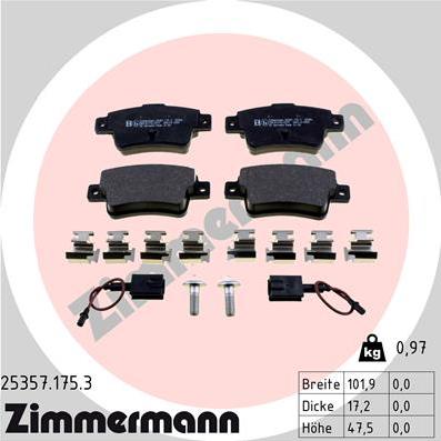 Zimmermann 25357.175.3 - Əyləc altlığı dəsti, əyləc diski furqanavto.az