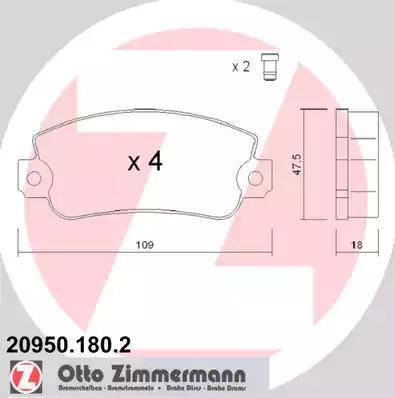 Zimmermann 20950.180.2 - Əyləc altlığı dəsti, əyləc diski furqanavto.az