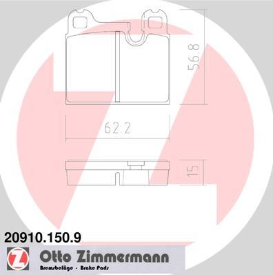 Zimmermann 20910.150.9 - Əyləc altlığı dəsti, əyləc diski www.furqanavto.az