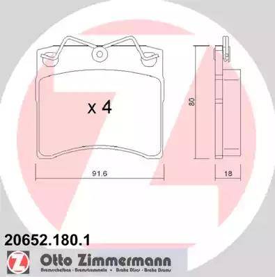 Zimmermann 20652.180.1 - Əyləc altlığı dəsti, əyləc diski furqanavto.az