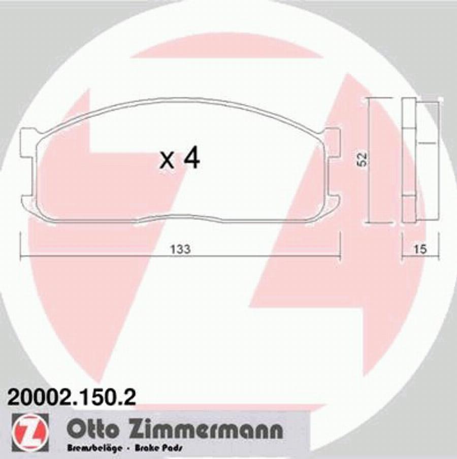 Zimmermann 200021502 - Əyləc altlığı dəsti, əyləc diski furqanavto.az