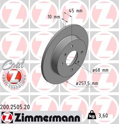 Zimmermann 200.2505.20 - Əyləc Diski furqanavto.az