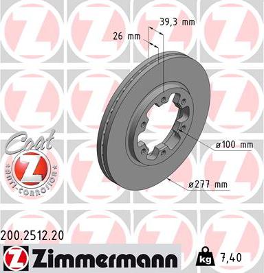 Zimmermann 200.2512.20 - Əyləc Diski furqanavto.az