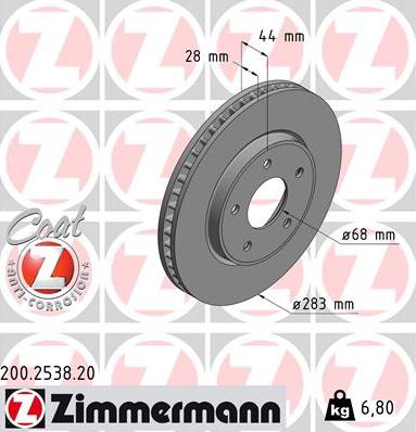 Zimmermann 200.2538.20 - Əyləc Diski furqanavto.az