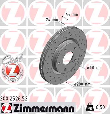 Zimmermann 200.2526.52 - Əyləc Diski furqanavto.az