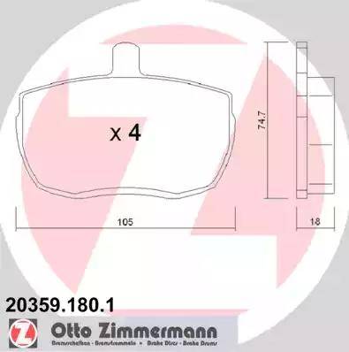 Zimmermann 20359.180.1 - Əyləc altlığı dəsti, əyləc diski furqanavto.az