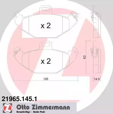 Zimmermann 21965.145.1 - Əyləc altlığı dəsti, əyləc diski furqanavto.az