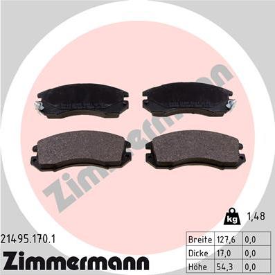 Zimmermann 21495.170.1 - Əyləc altlığı dəsti, əyləc diski furqanavto.az