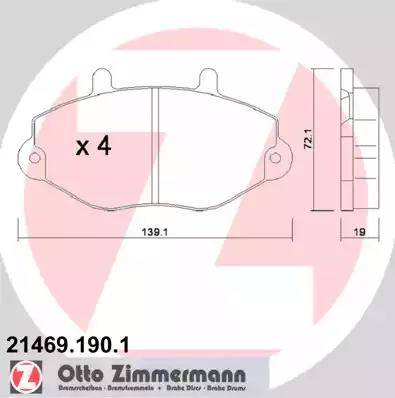 Zimmermann 21469.190.1 - Əyləc altlığı dəsti, əyləc diski furqanavto.az