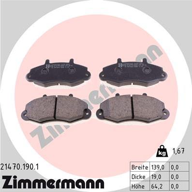 Zimmermann 21470.190.1 - Əyləc altlığı dəsti, əyləc diski furqanavto.az