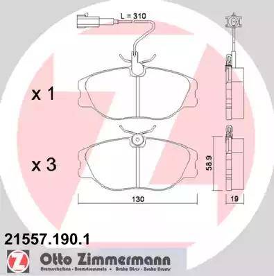 Zimmermann 21557.190.1 - Əyləc altlığı dəsti, əyləc diski furqanavto.az