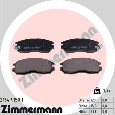 Zimmermann 21647.150.1 - Əyləc altlığı dəsti, əyləc diski furqanavto.az