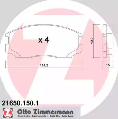 Zimmermann 21650.150.1 - Əyləc altlığı dəsti, əyləc diski furqanavto.az