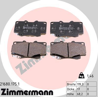 Zimmermann 21680.175.1 - Əyləc altlığı dəsti, əyləc diski furqanavto.az