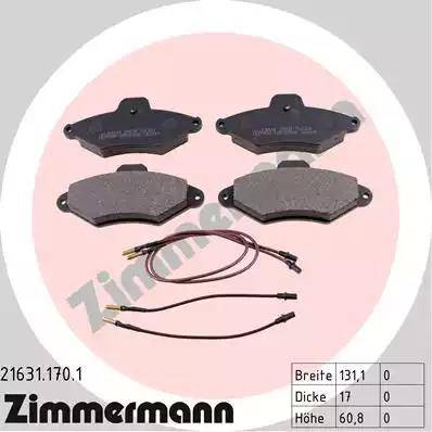 Zimmermann 21631.170.1 - Əyləc altlığı dəsti, əyləc diski furqanavto.az