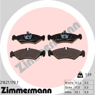 Zimmermann 21621.170.1 - Əyləc altlığı dəsti, əyləc diski furqanavto.az