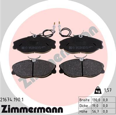 Zimmermann 21674.190.1 - Əyləc altlığı dəsti, əyləc diski furqanavto.az