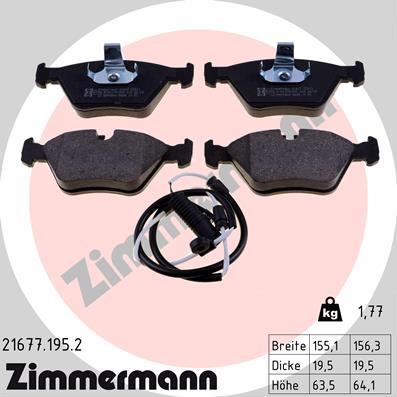 Zimmermann 21677.195.2 - Əyləc altlığı dəsti, əyləc diski www.furqanavto.az