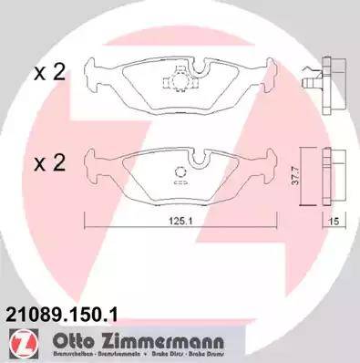 Zimmermann 21089.150.1 - Əyləc altlığı dəsti, əyləc diski furqanavto.az