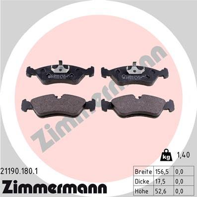 Zimmermann 21190.180.1 - Əyləc altlığı dəsti, əyləc diski furqanavto.az