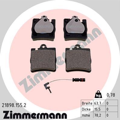 Zimmermann 21898.155.2 - Əyləc altlığı dəsti, əyləc diski furqanavto.az