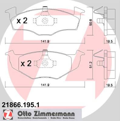 Zimmermann 21866.195.1 - Əyləc altlığı dəsti, əyləc diski furqanavto.az