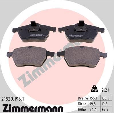 Zimmermann 21829.195.1 - Əyləc altlığı dəsti, əyləc diski www.furqanavto.az