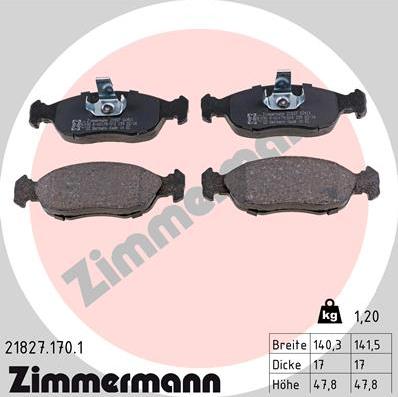 Zimmermann 21827.170.1 - Əyləc altlığı dəsti, əyləc diski furqanavto.az